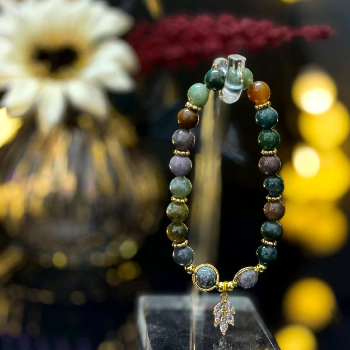 Indian Agate Crystal Bracelet