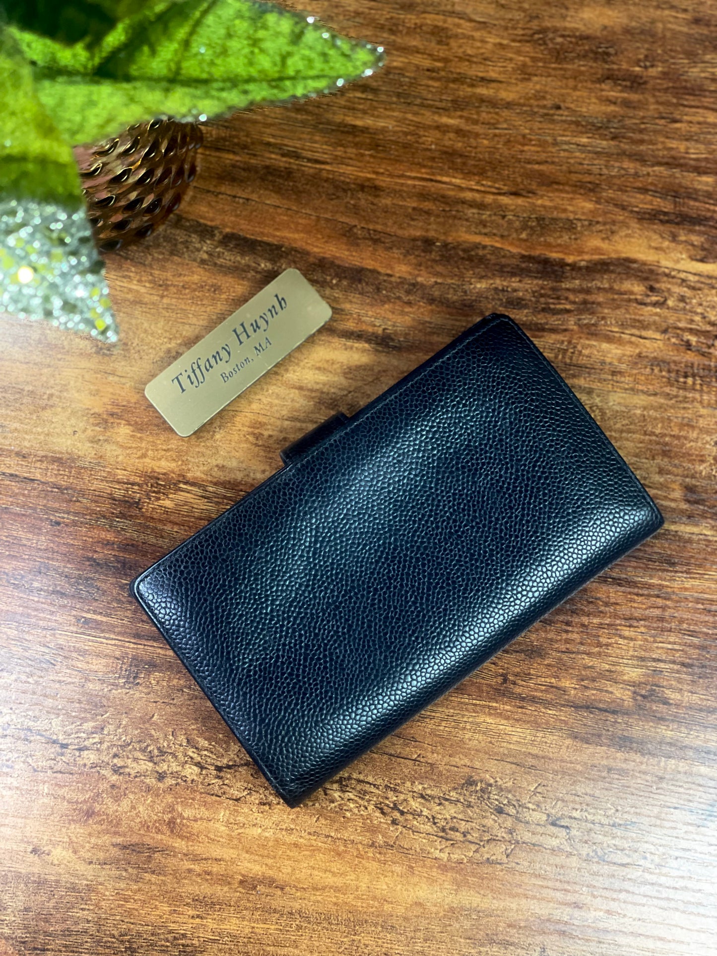 Authentic CHANEL Caviar Timeless CC French Wallet in Black