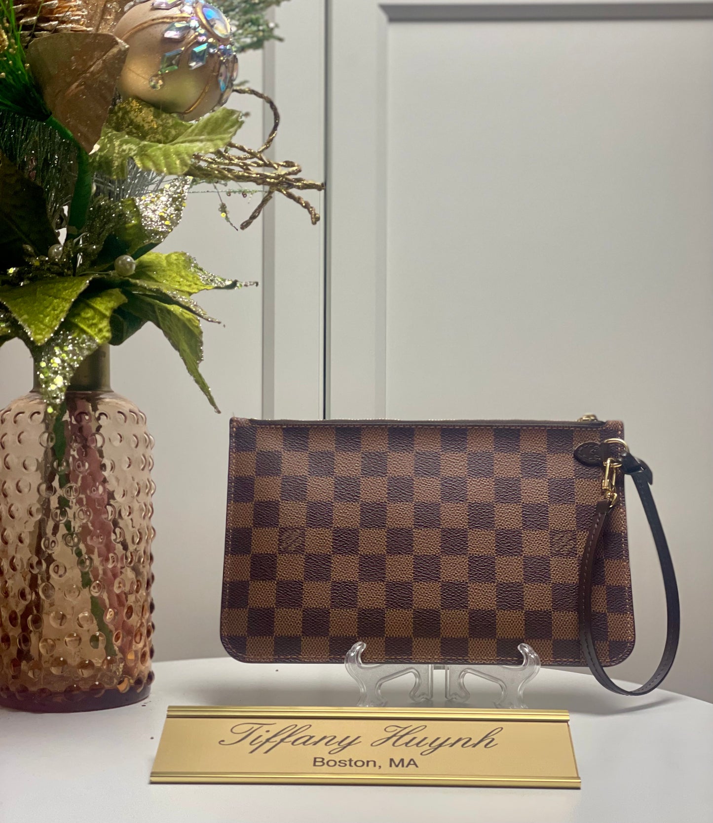 Authentic Louis Vuitton Damier Ebene Neverfull Pouch MM/GM