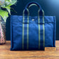 Authentic HERMÈS Paris Vintage Blue Cotton Fourre Tout PM Herline Tote Bag