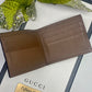 Authentic Gucci Mens Brown Microguccissma Leather Bifold Wallet