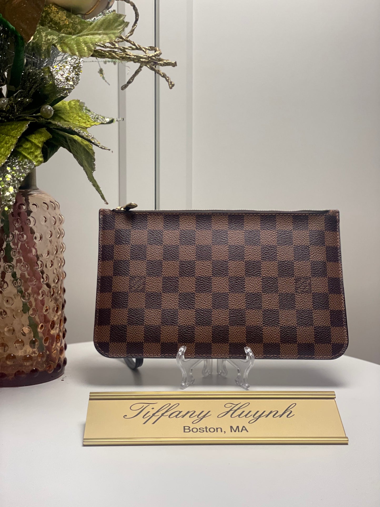 Authentic Louis Vuitton Damier Ebene Neverfull Pouch MM/GM