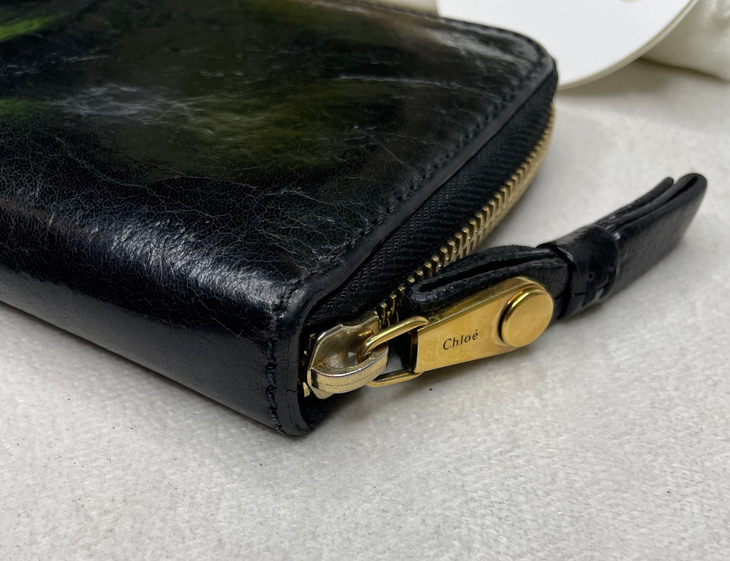 Authentic Chloe Black Leather Zip Around Wallet