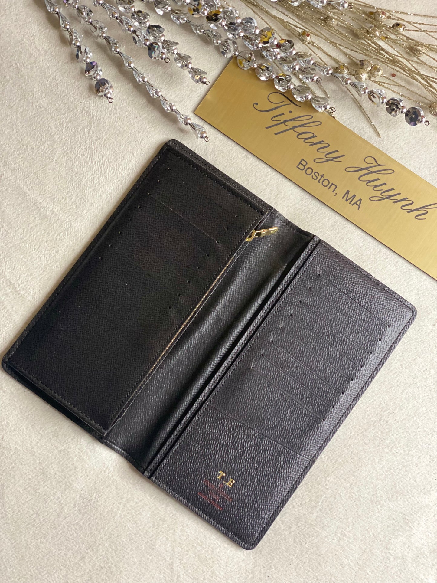 Authentic Louis Vuitton Damier Ebene Brazza Wallet